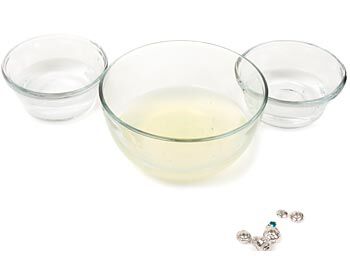 Glass bowls of patina